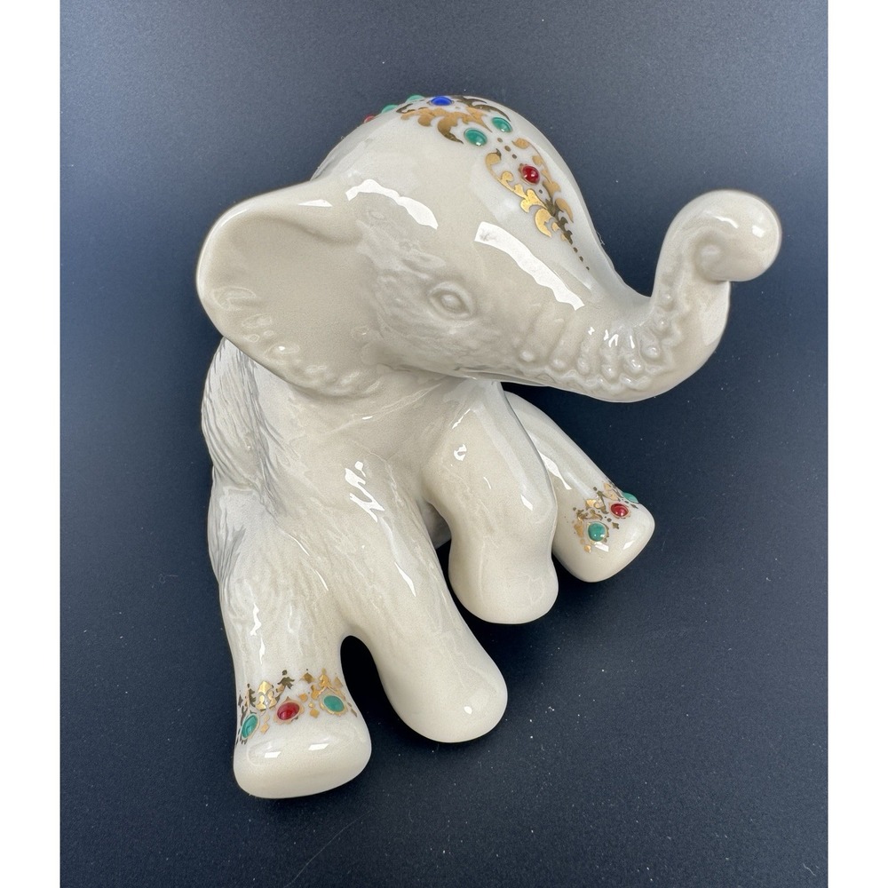 Lenox China Jewels Elephant Figurine Nativity Calf 24K Gold USA Retired 4"